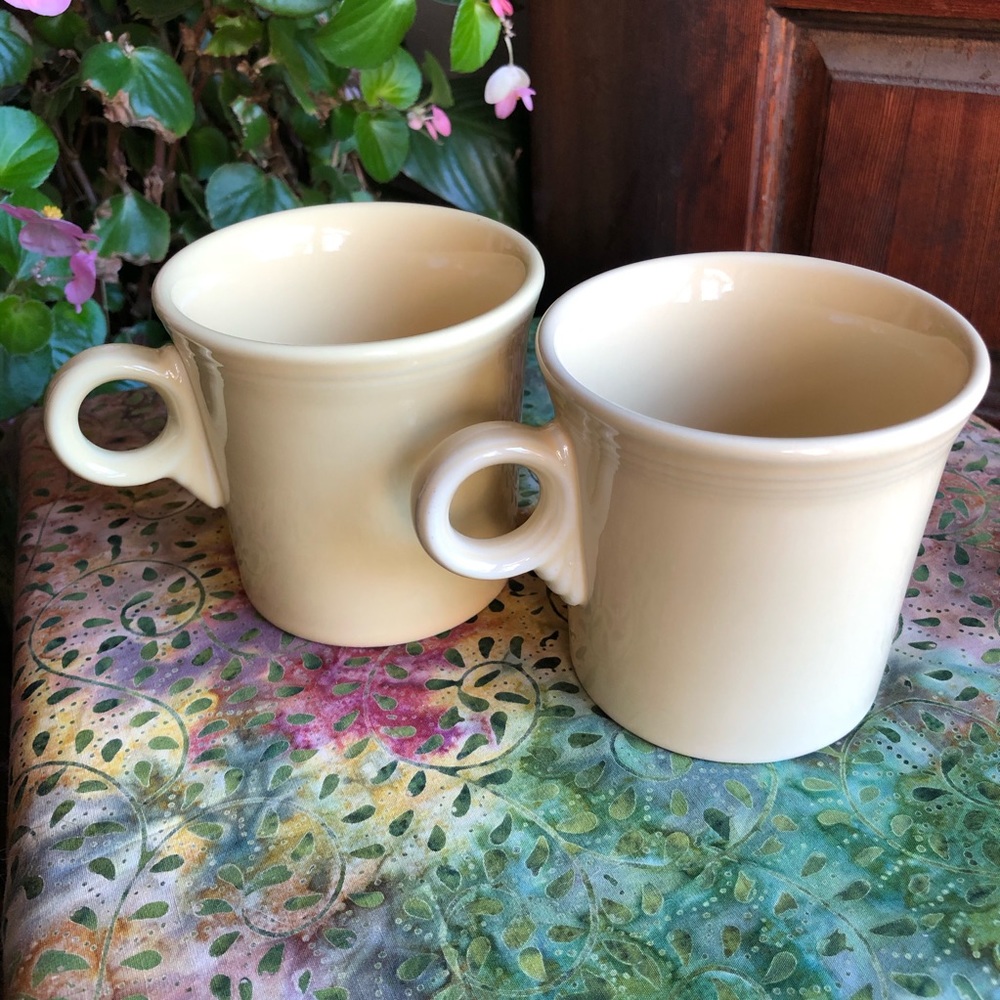 Vintage Fiestaware Retired Soft Pale Yellow Mugs